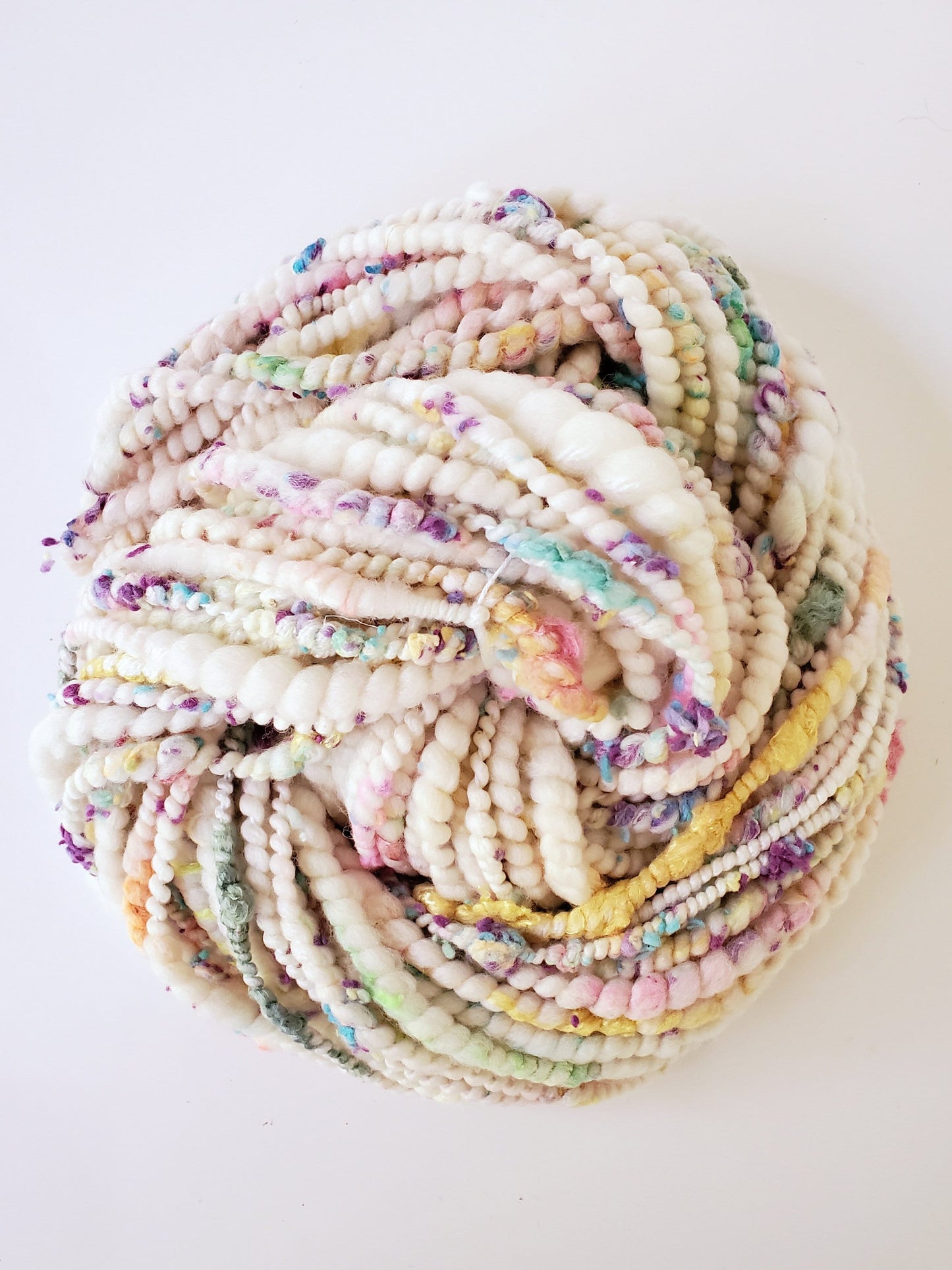 FUNFETTI 14yrds, Handspun Art Yarn, Weaving and Fiber Arts, Scrap Yarn, Yarn