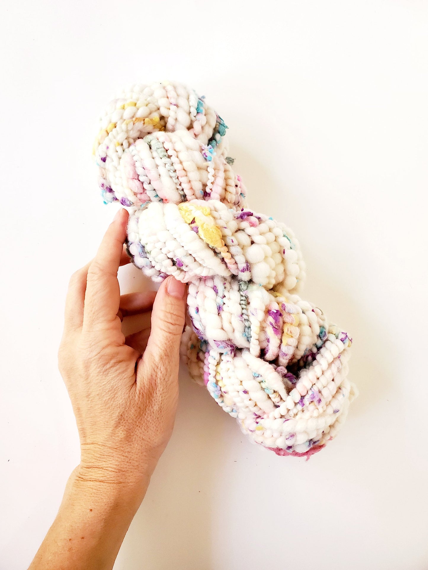 FUNFETTI 14yrds, Handspun Art Yarn, Weaving and Fiber Arts, Scrap Yarn, Yarn