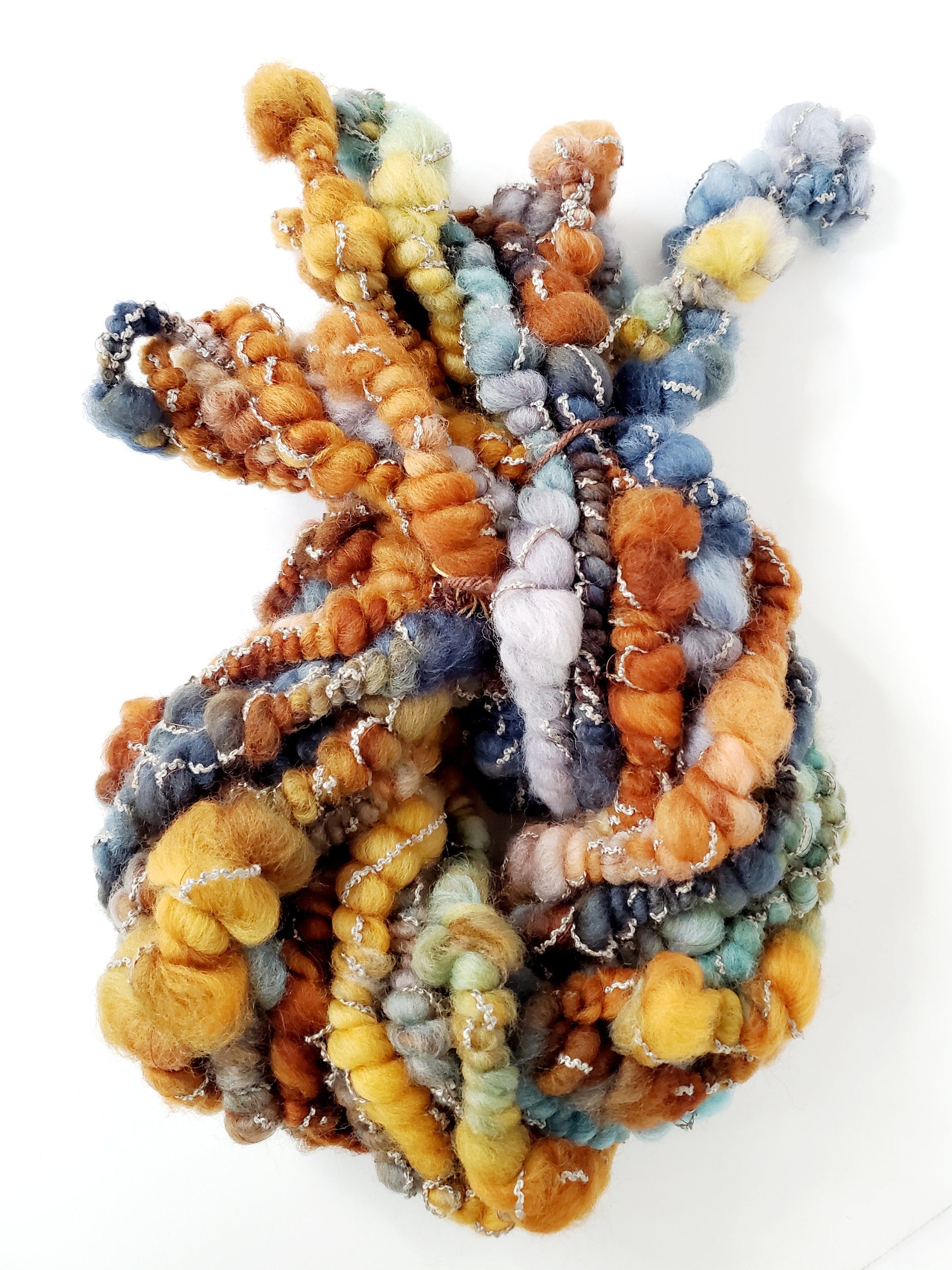 LONELY SHORE 3yrds, Handspun Art Yarn, Weaving and Fiber Arts, Scrap Yarn, Yarn