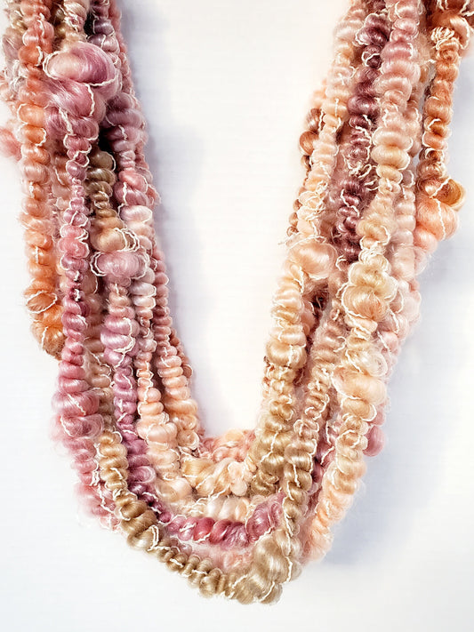 BYGONE 3.5yrds, Handspun Art Yarn, Weaving and Fiber Arts, Scrap Yarn, Yarn
