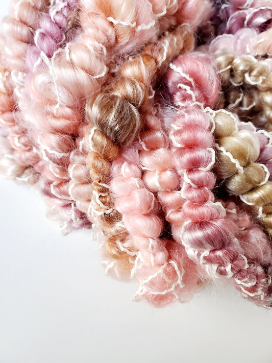 BYGONE 3.5yrds, Handspun Art Yarn, Weaving and Fiber Arts, Scrap Yarn, Yarn