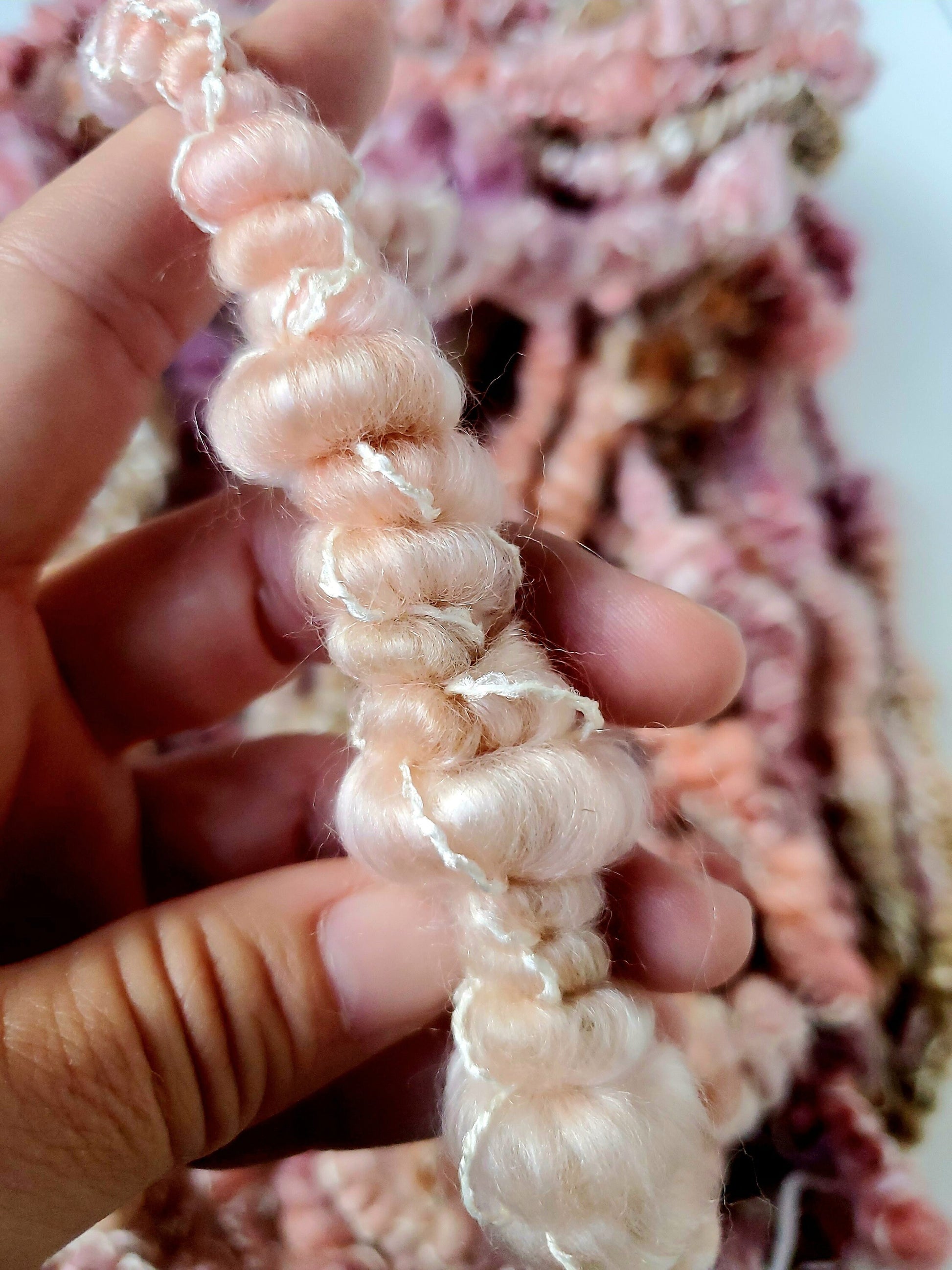 BYGONE 3.5yrds, Handspun Art Yarn, Weaving and Fiber Arts, Scrap Yarn, Yarn