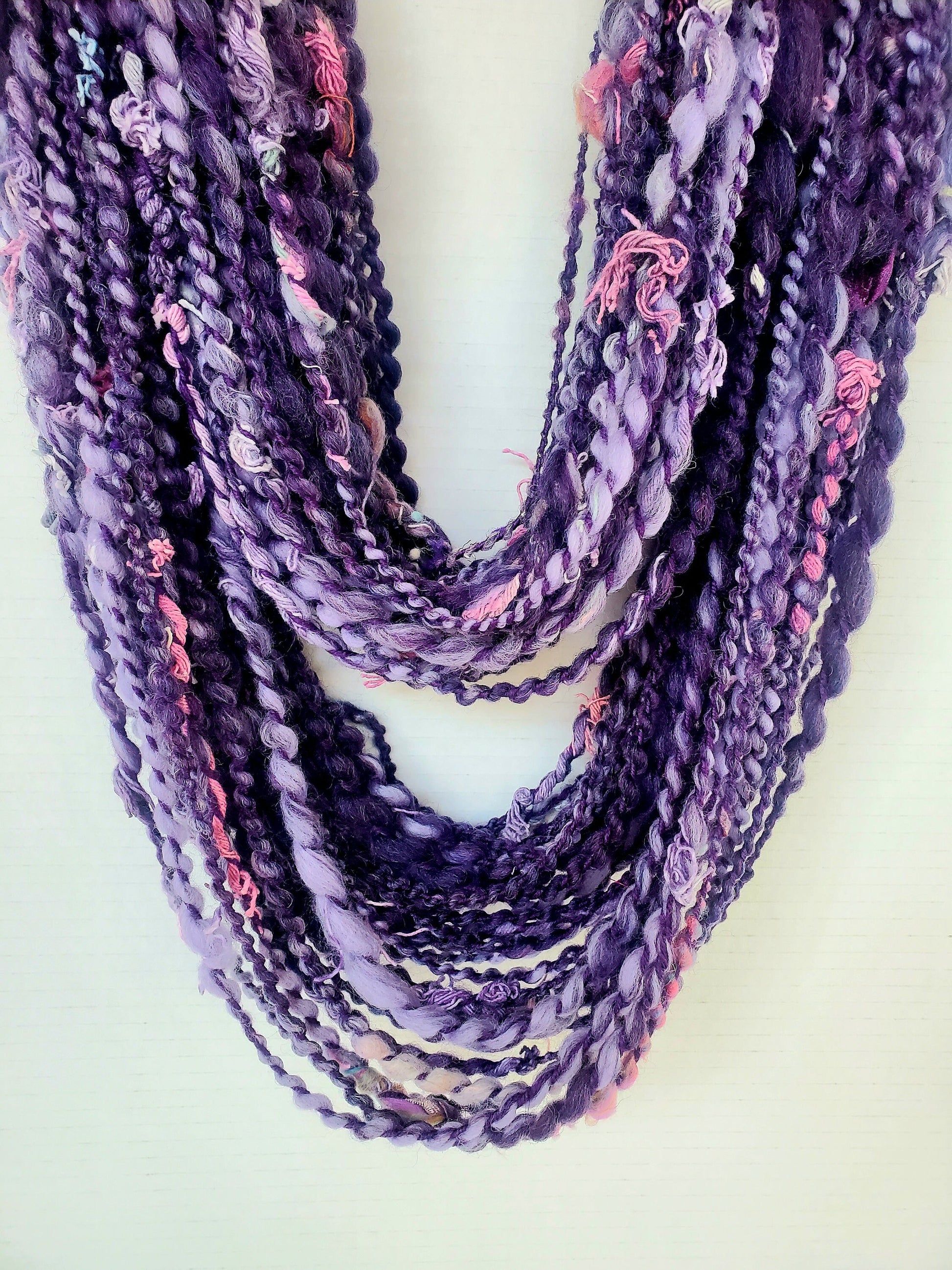 PURPLE NURPLE 8yrds, Handspun Art Yarn, Weaving and Fiber Arts, Scrap Yarn, Yarn