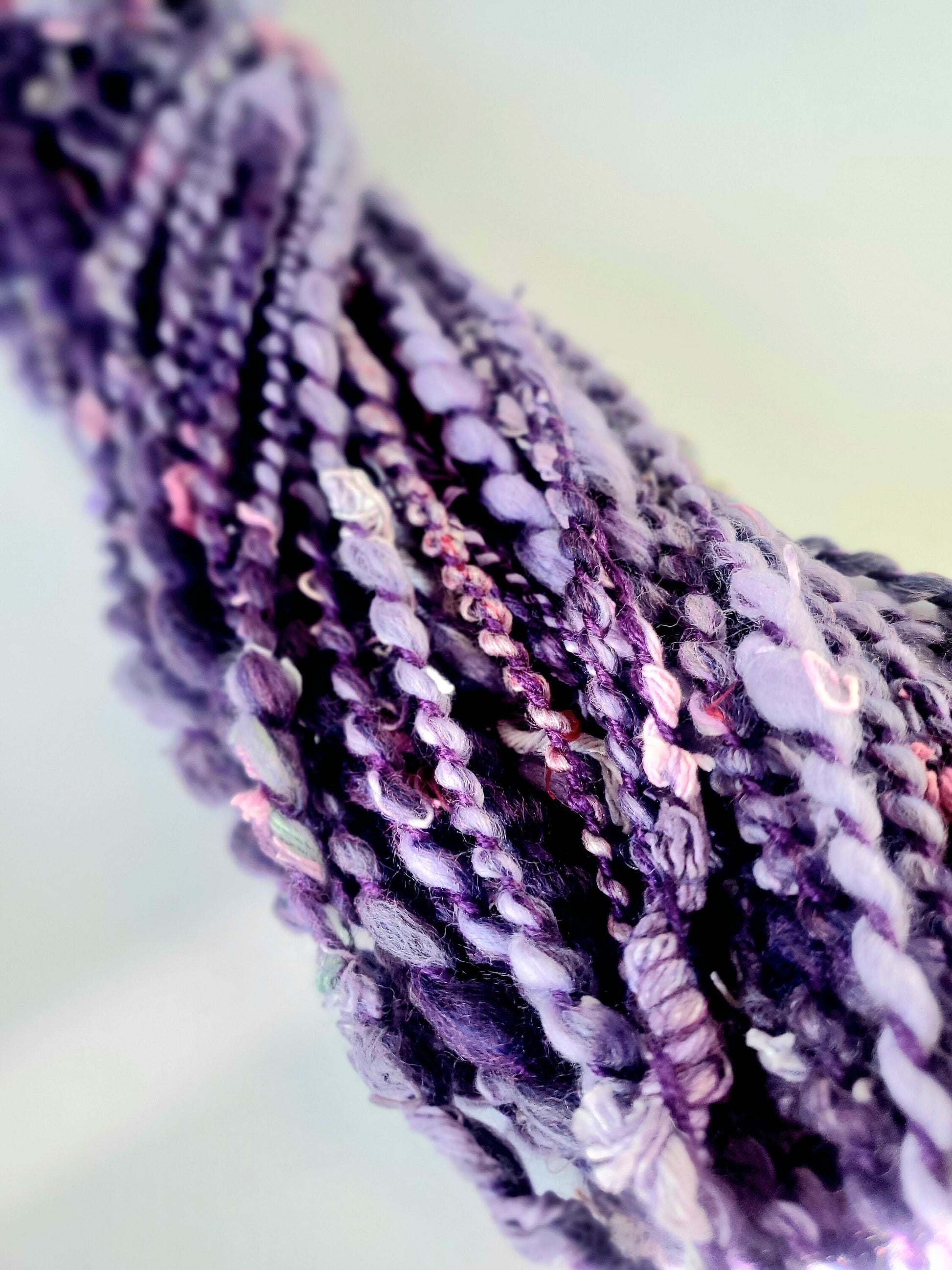 PURPLE NURPLE 8yrds, Handspun Art Yarn, Weaving and Fiber Arts, Scrap Yarn, Yarn