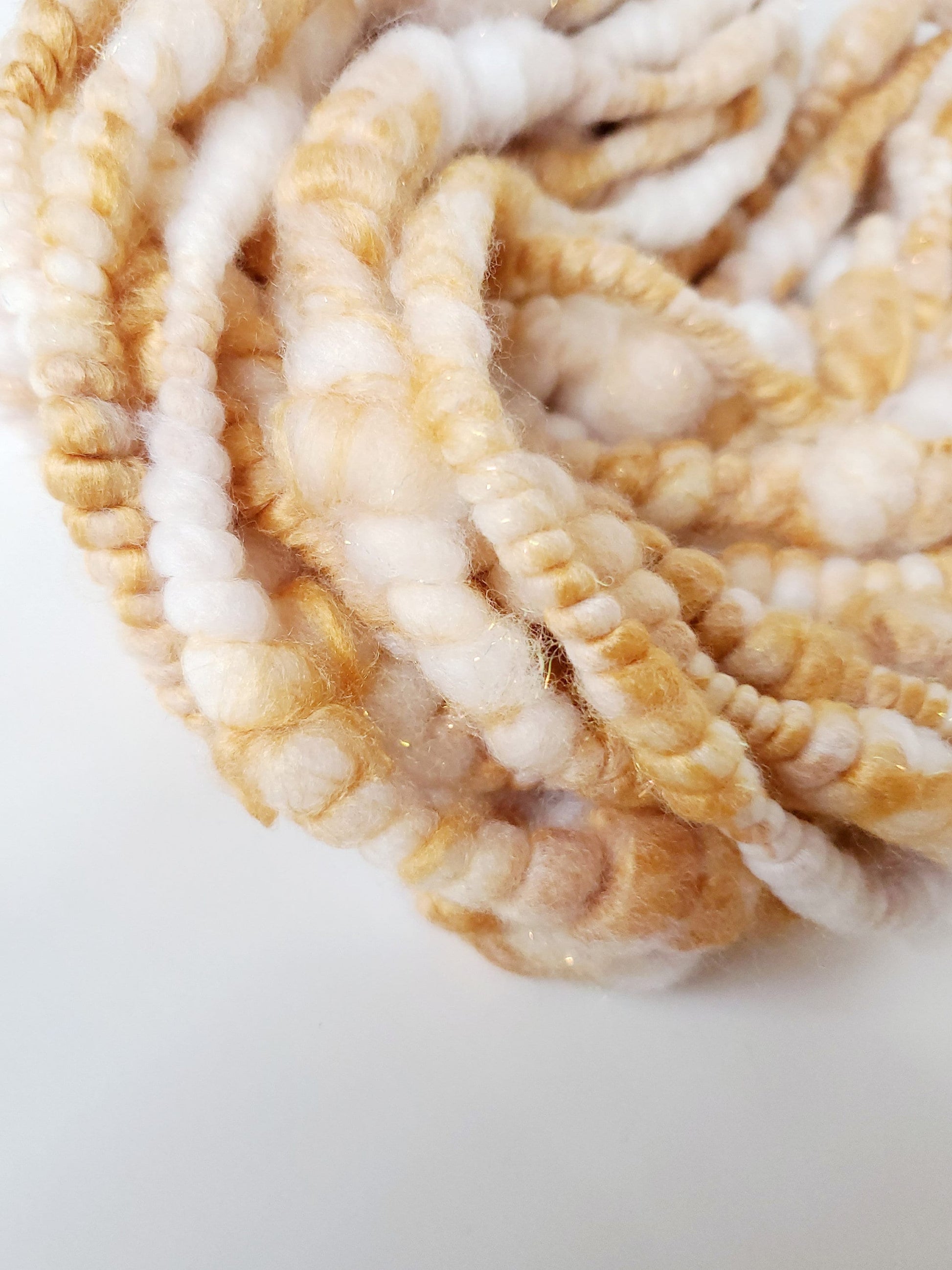 BUTTERSCOTCH 4yrds, Handspun Art Yarn, Weaving and Fiber Arts, Scrap Yarn, Yarn