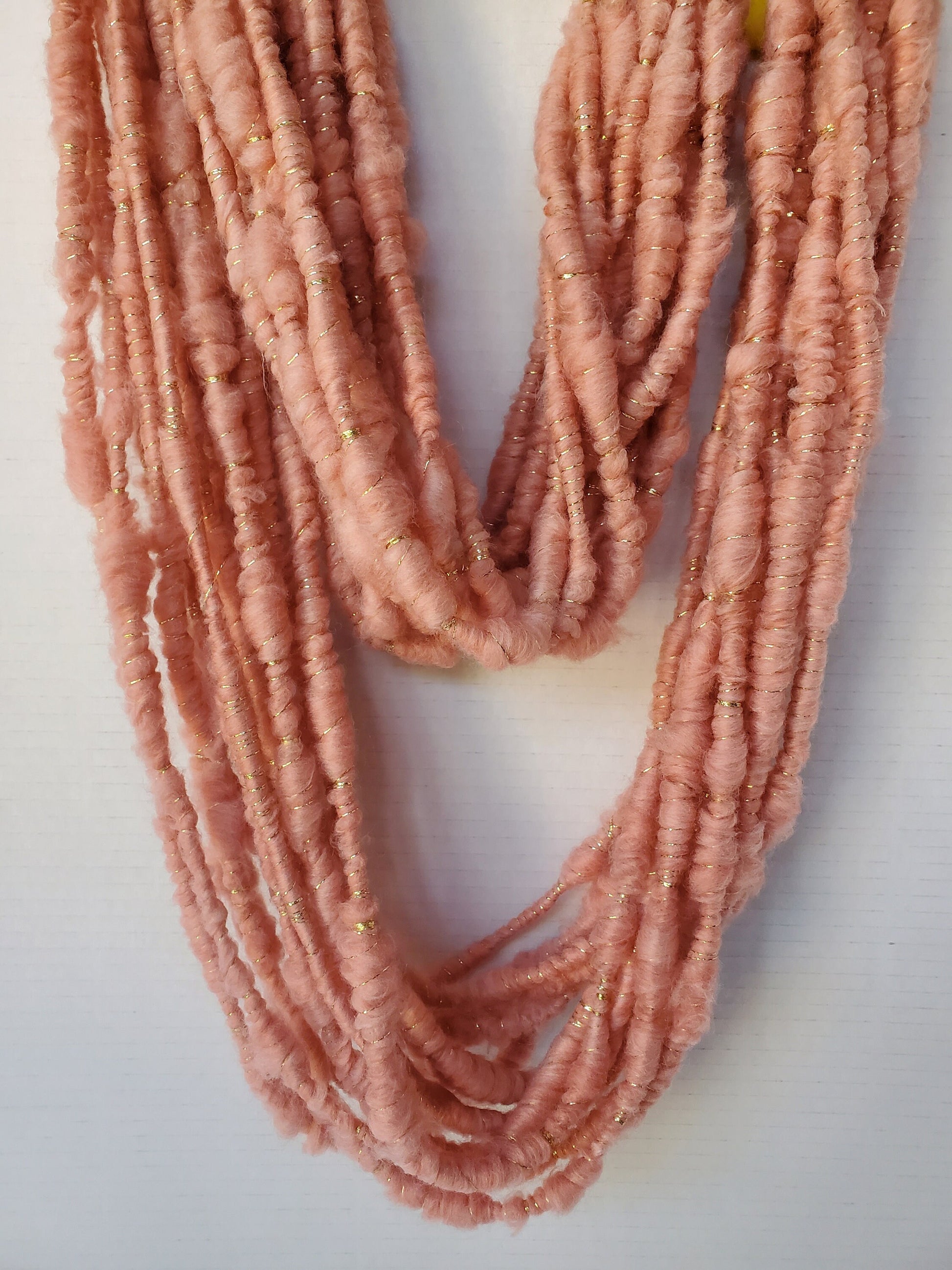ROMANTIC 5.5yrds, Handspun Art Yarn, Weaving and Fiber Arts, Scrap Yarn, Yarn