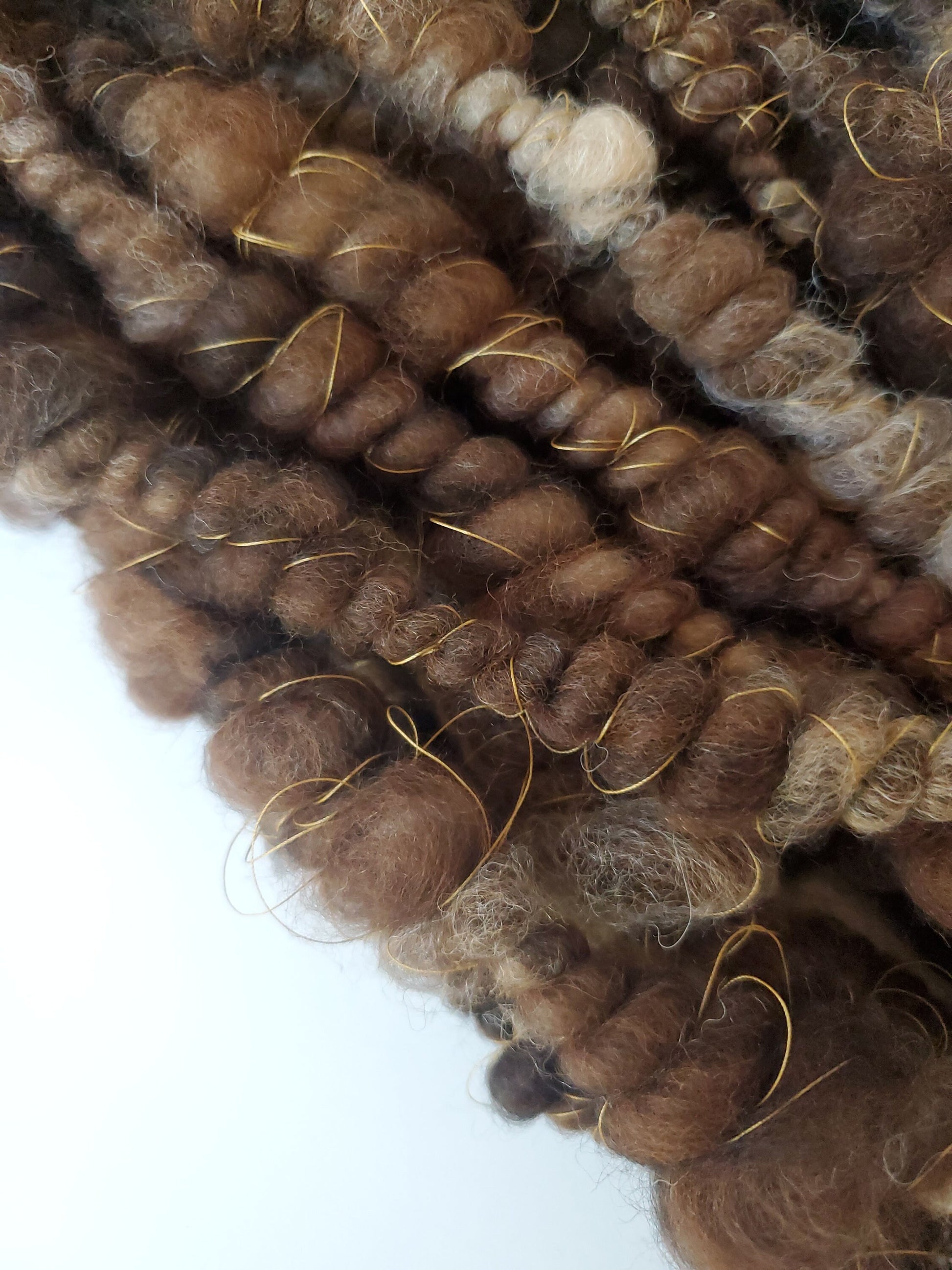 BURNT 4yrds, Handspun Art Yarn, Weaving and Fiber Arts, Scrap Yarn, Yarn