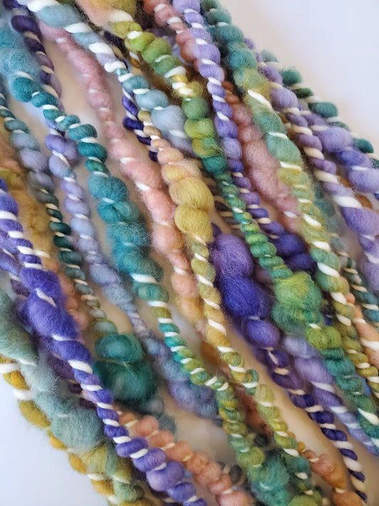 ZANY 4yrds, Handspun Art Yarn, Weaving and Fiber Arts, Scrap Yarn, Yarn