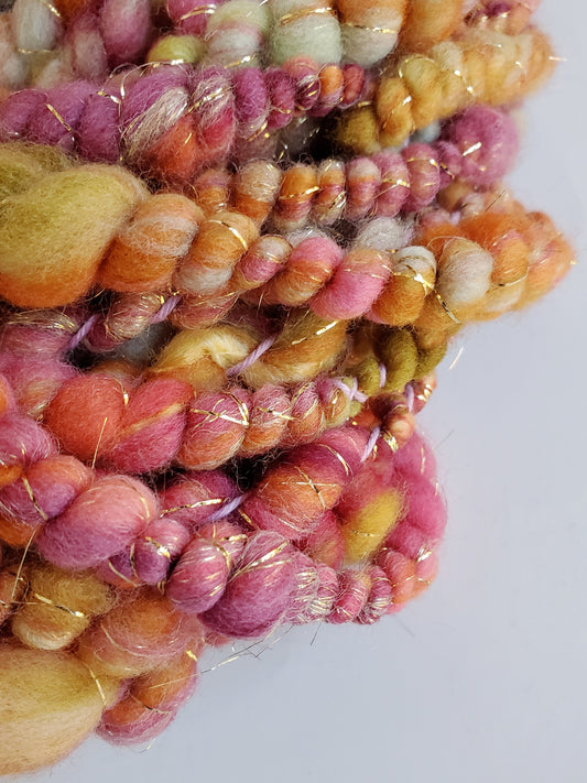 STILL STANDING 5.5yrds, Handspun Art Yarn, Weaving and Fiber Arts, Scrap Yarn, Yarn