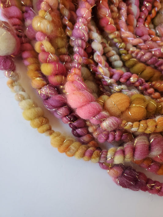STILL STANDING 5.5yrds, Handspun Art Yarn, Weaving and Fiber Arts, Scrap Yarn, Yarn