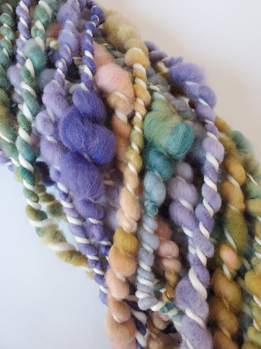 ZANY 4yrds, Handspun Art Yarn, Weaving and Fiber Arts, Scrap Yarn, Yarn