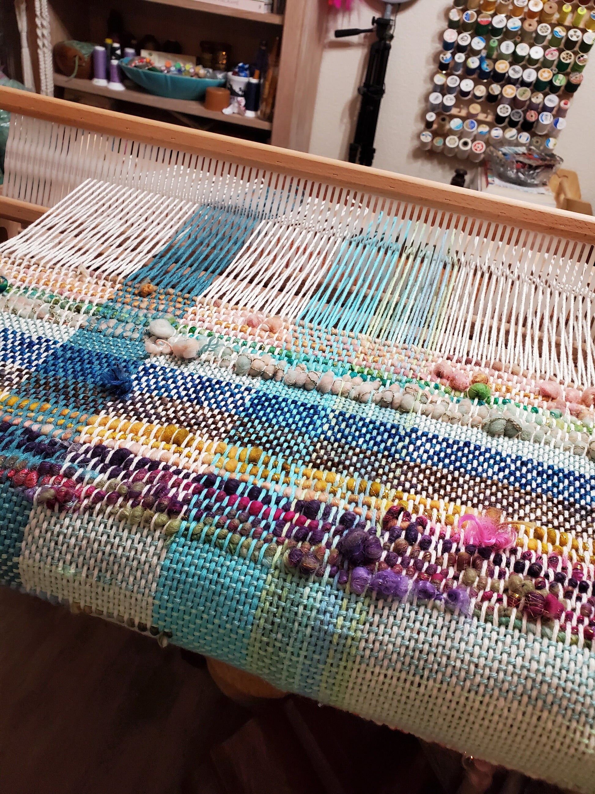 HANDSPUN WRAP, table runner, shawl, blanket, Handspun Art Yarn, Weaving and Fiber Arts, Scrap Yarn, Yarn, woven scarf