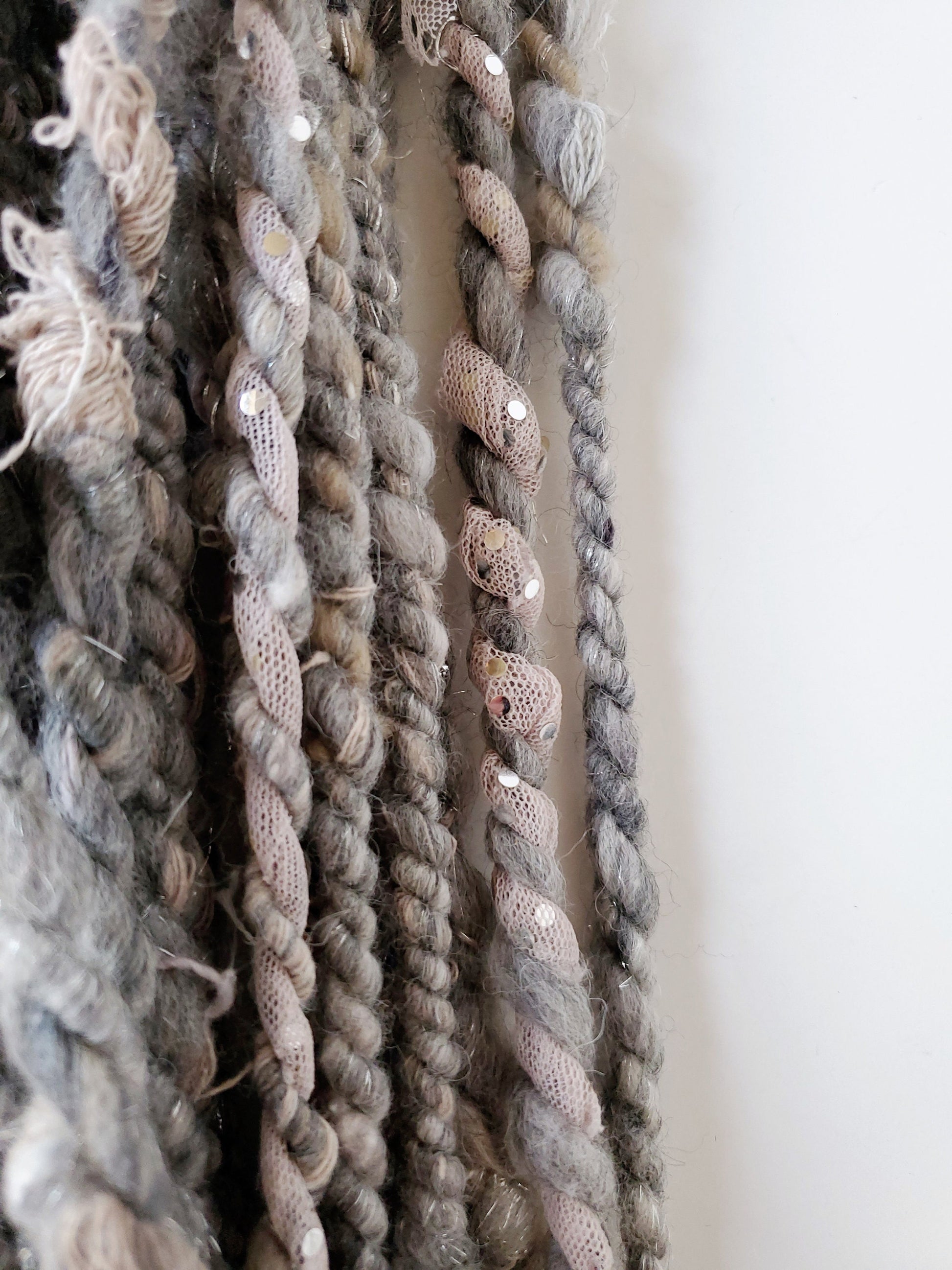 STEEL WOOL SCRAP Handspun Yarn 5yrds, Handspun Art Yarn, Weaving and Fiber Arts, Scrap Yarn, Yarn
