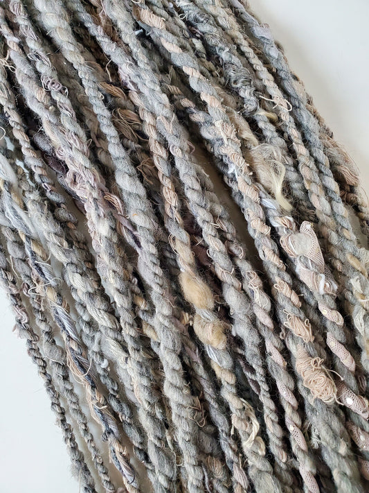 STEEL WOOL SCRAP Handspun Yarn 5yrds, Handspun Art Yarn, Weaving and Fiber Arts, Scrap Yarn, Yarn