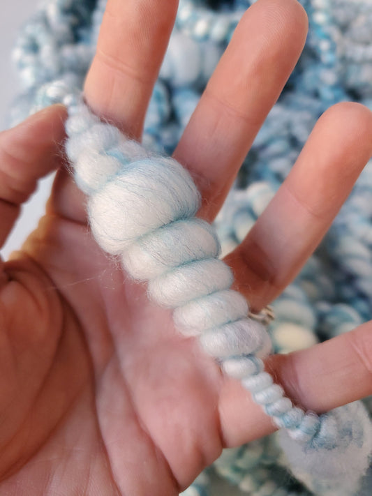WAVES 4yrds, Handspun Art Yarn, Weaving and Fiber Arts, Scrap Yarn, Yarn