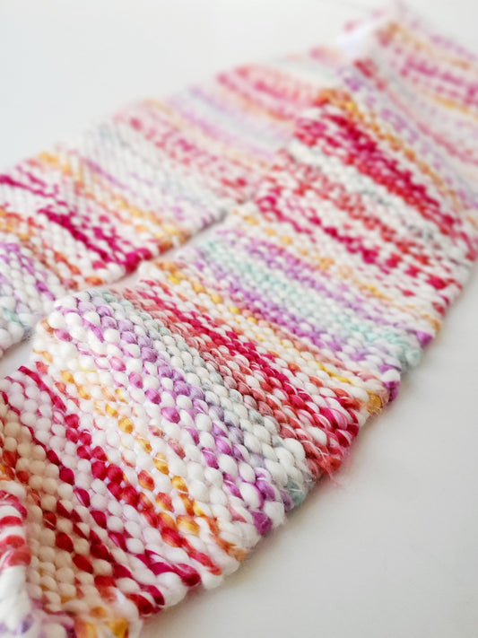 INFINITY SCARF 2, Handspun Art Yarn, Weaving and Fiber Arts, Scrap Yarn, Yarn, woven scarf
