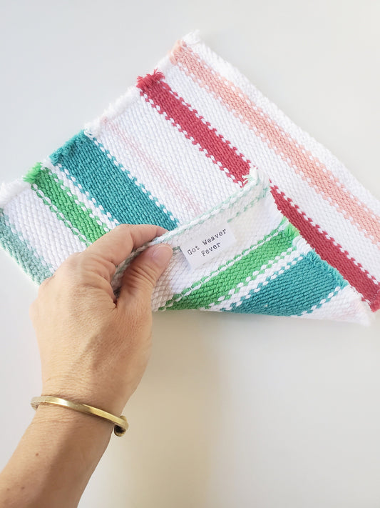 perfectly imperfect HANDWOVEN WASH TOWEL, Handspun Art Yarn, Weaving and Fiber Arts, Scrap Yarn, Yarn, woven towel rag