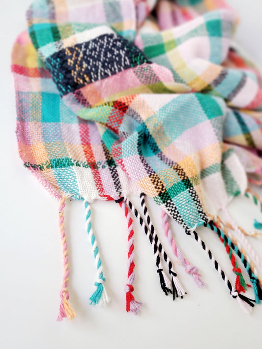 HANDWOVEN SCARF, Weaving and Fiber Arts, Yarn, woven scarf