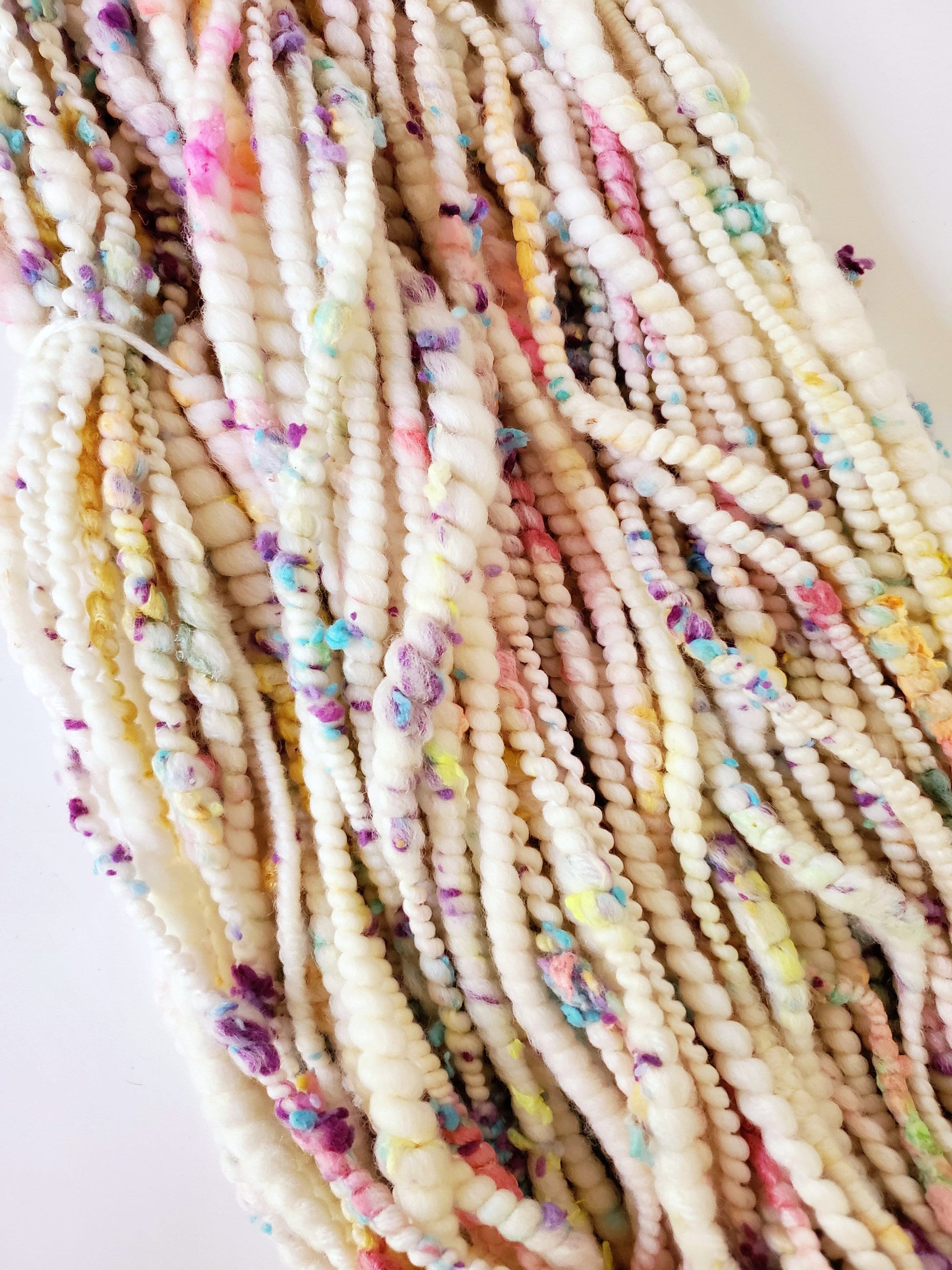 FUNFETTI 14yrds, Handspun Art Yarn, Weaving and Fiber Arts, Scrap Yarn, Yarn
