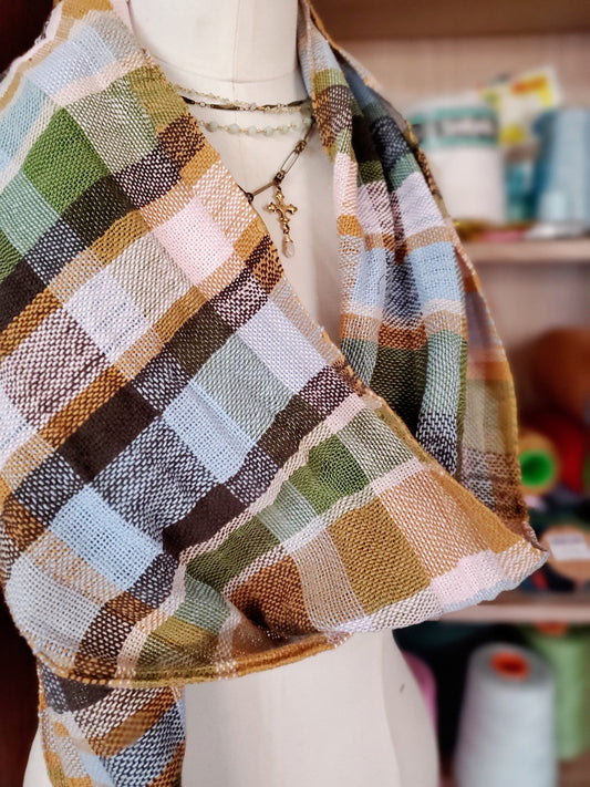 HANDWOVEN FALL SCARF, Weaving and Fiber Arts, Yarn, woven scarf