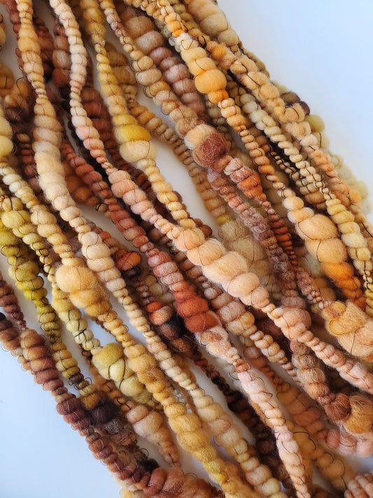 PUMPKIN BREW 6yrds, Handspun Art Yarn, Weaving and Fiber Arts, Scrap Yarn, Yarn