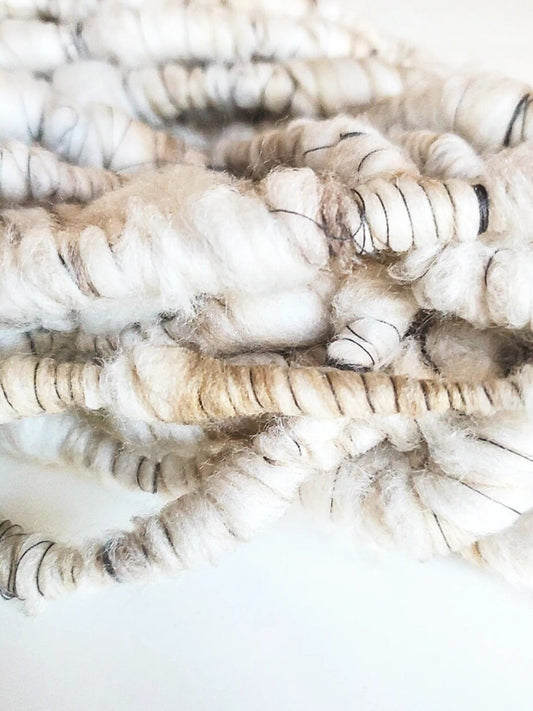 SANDY 3yrds, Handspun Art Yarn, Weaving and Fiber Arts, Scrap Yarn, Yarn