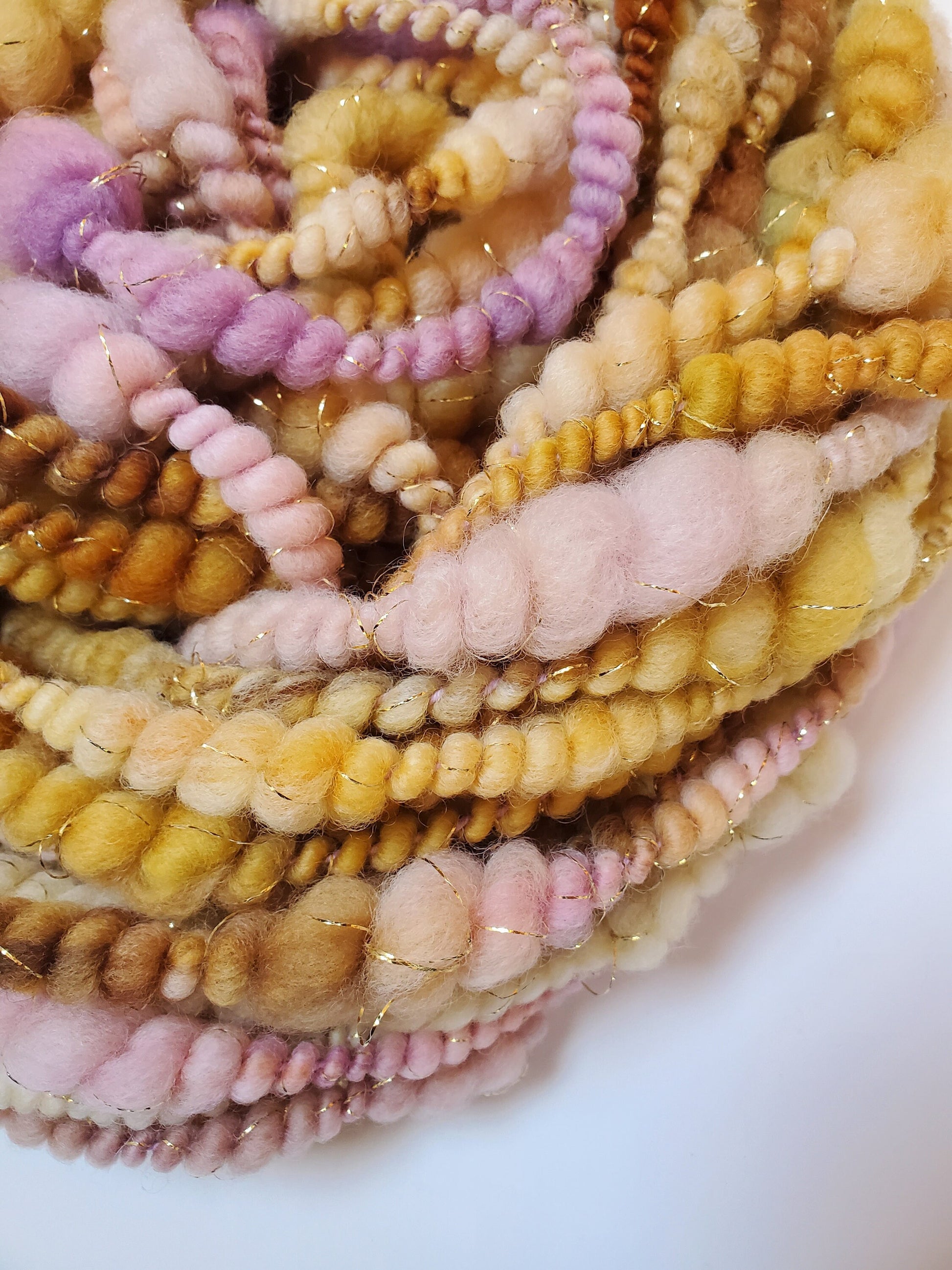 SWEET PEA 8yrds, Handspun Art Yarn, Weaving and Fiber Arts, Scrap Yarn, Yarn