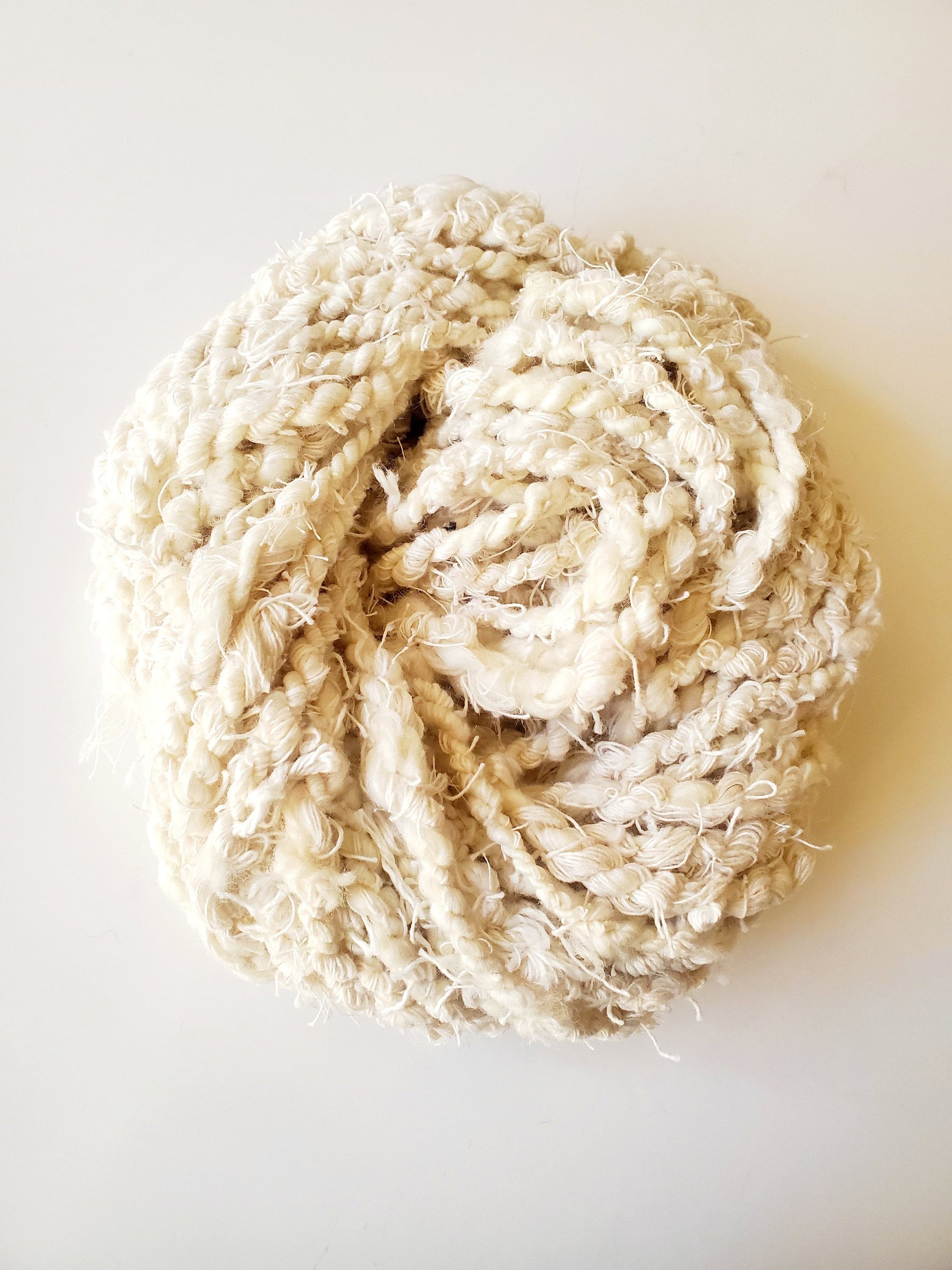 SCRAPPY NAT 8yrds, Handspun Art Yarn, Weaving and Fiber Arts, Scrap Yarn, Yarn