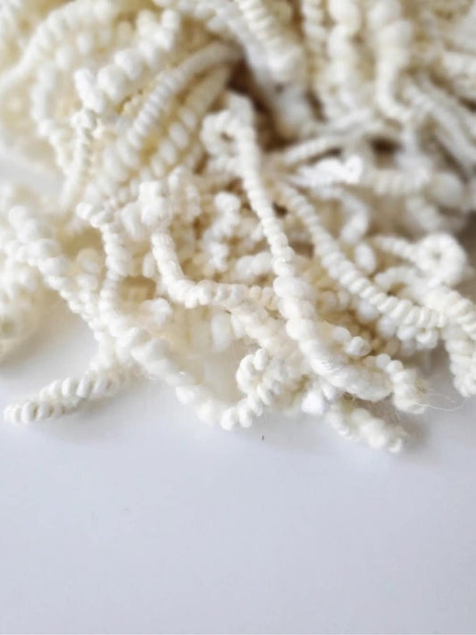 CREAM 10yrds, Handspun Art Yarn, Weaving and Fiber Arts, Scrap Yarn, Yarn