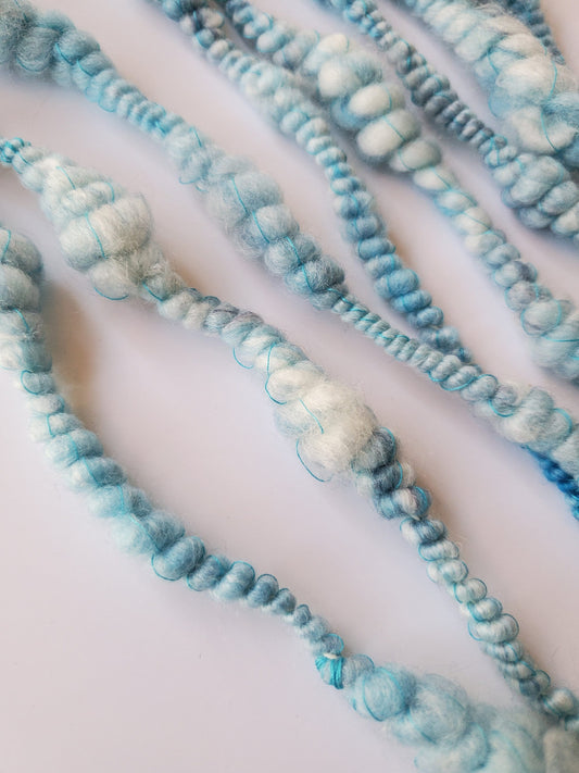 WAVES 5yrds, Handspun Art Yarn, Weaving and Fiber Arts, Scrap Yarn, Yarn