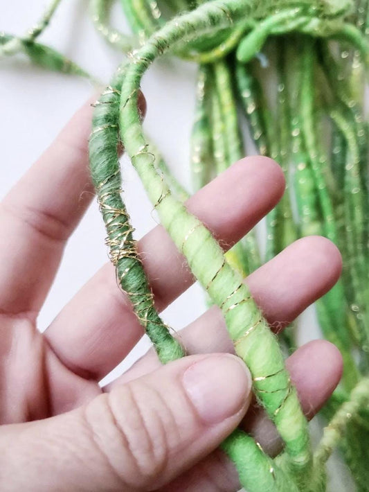 SLIME VIBES 7yrds, Handspun Art Yarn, Weaving and Fiber Arts, Scrap Yarn, Yarn