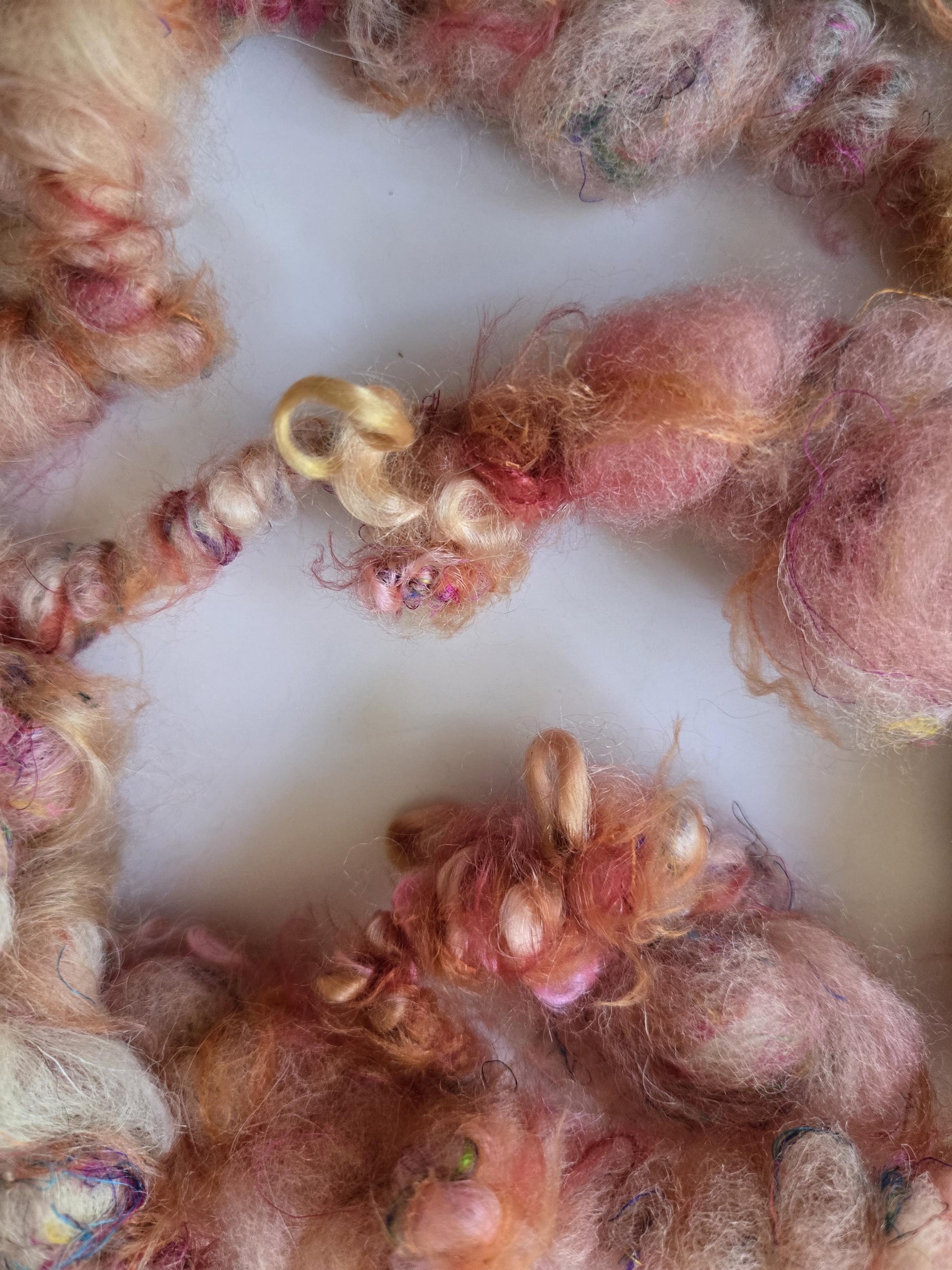 BRAINS 2yrds, Handspun Art Yarn, Weaving and Fiber Arts, Scrap Yarn, Yarn