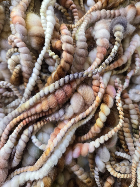 FALL BREAK 10yrds, Handspun Art Yarn, Weaving and Fiber Arts, Scrap Yarn, Yarn