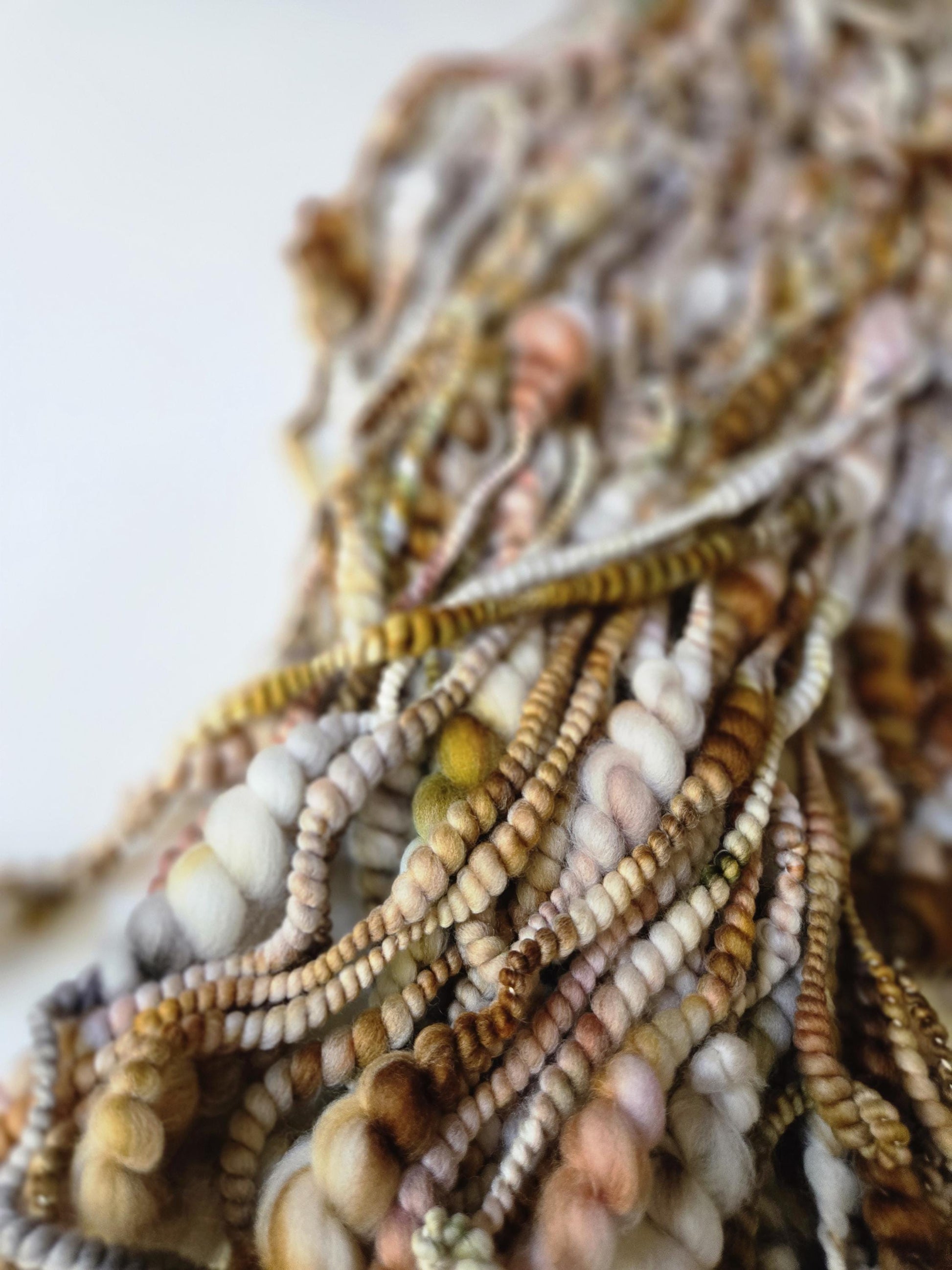 FALL BREAK 10yrds, Handspun Art Yarn, Weaving and Fiber Arts, Scrap Yarn, Yarn