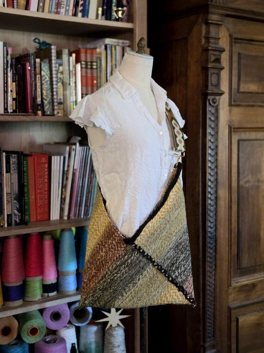 Handwoven Crossbody Bag, purse, handbag, handwoven, handspun yarn, one of a kind