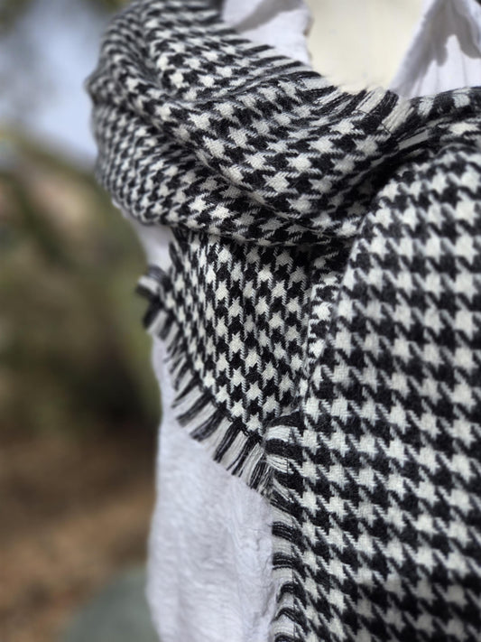 Vintage PLAID woven SCARF, WRAP, throw, blanket