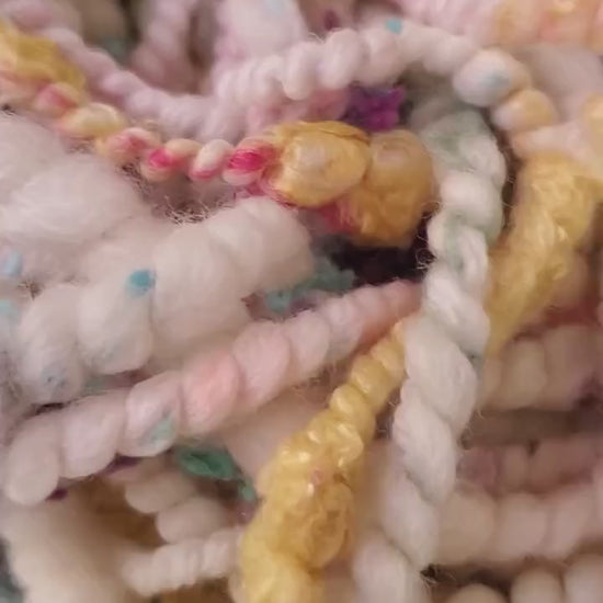 FUNFETTI 14yrds, Handspun Art Yarn, Weaving and Fiber Arts, Scrap Yarn, Yarn