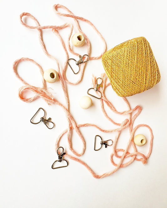 Pink Macrame Key Chain Clip