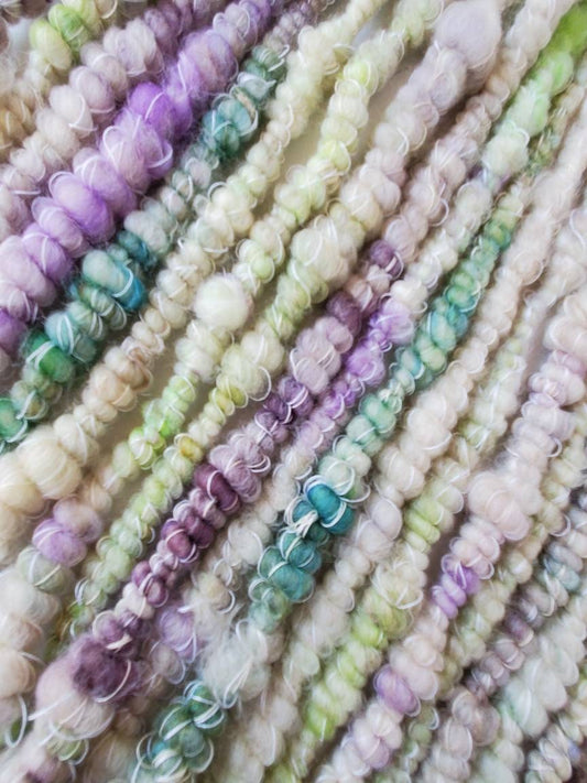 MARGARITAS 3.5yrds, Handspun Art Yarn, Weaving and Fiber Arts, Scrap Yarn, Yarn