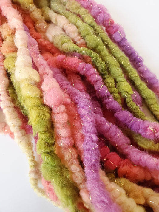 VERNA 4yrds, Handspun Art Yarn, Weaving and Fiber Arts, Scrap Yarn, Yarn