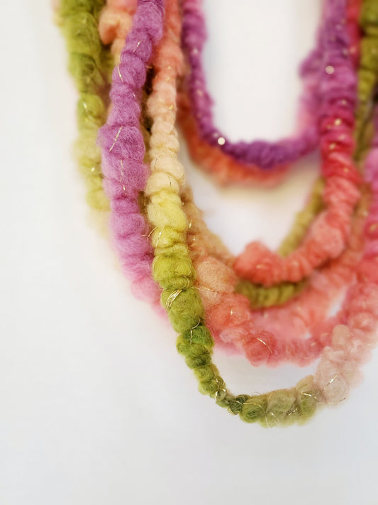 VERNA 4yrds, Handspun Art Yarn, Weaving and Fiber Arts, Scrap Yarn, Yarn
