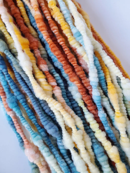 SAHARA 5yrds, Handspun Art Yarn, Weaving and Fiber Arts, Scrap Yarn, Yarn