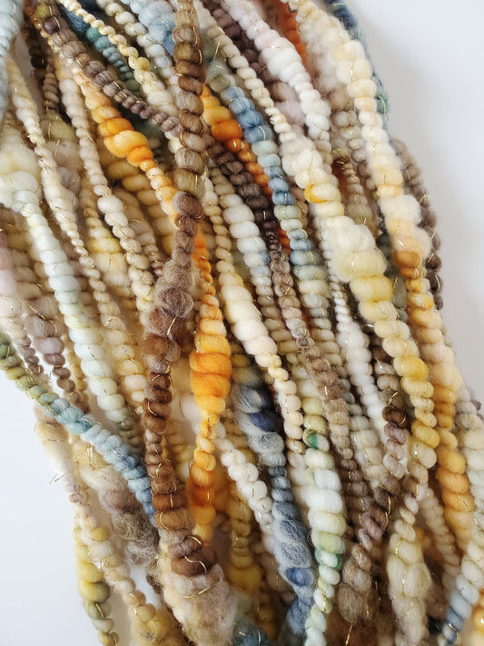 TESS 4yrds, Handspun Art Yarn, Weaving and Fiber Arts, Scrap Yarn, Yarn
