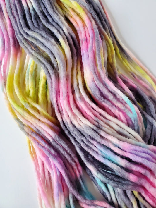 EASTER BUNNY Hand dyed super chunky art yarn 20yrds, Handspun Art Yarn, Weaving and Fiber Arts, Scrap Yarn, Yarn