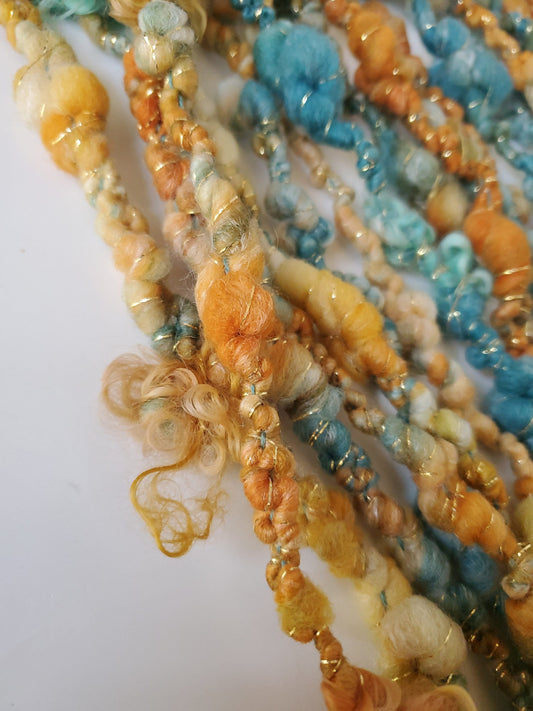 PATINA (dbl coil) 5yrds, Handspun Art Yarn, Weaving and Fiber Arts, Scrap Yarn, Yarn