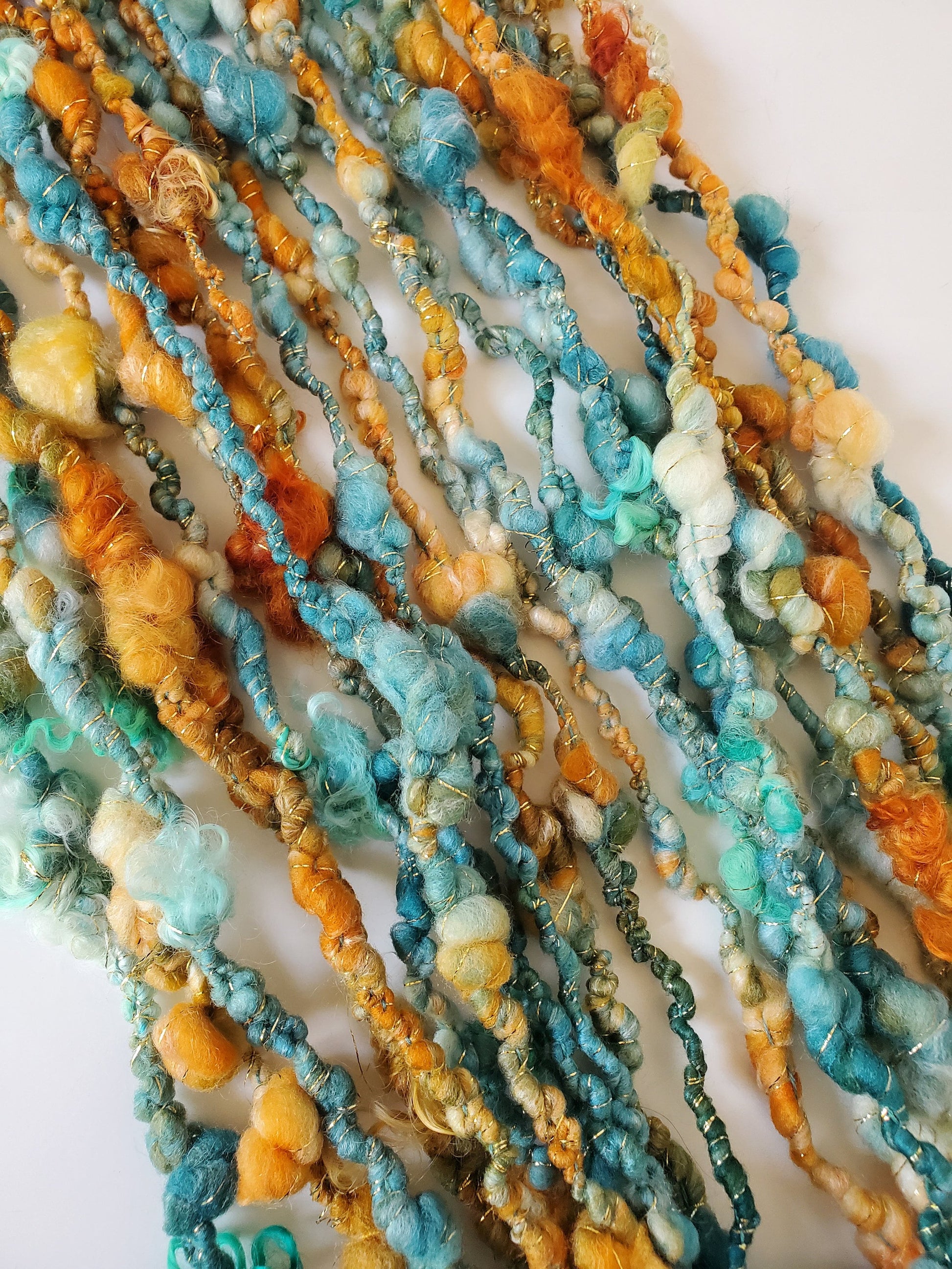 PATINA (dbl coil) 5yrds, Handspun Art Yarn, Weaving and Fiber Arts, Scrap Yarn, Yarn