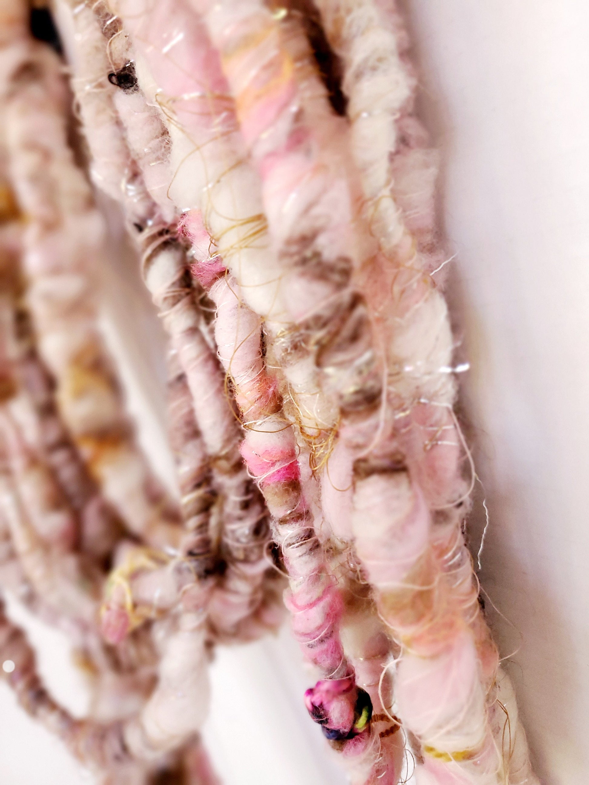 BOHO BAE SINGLE 3.5yrds, Handspun Art Yarn, Weaving and Fiber Arts, Scrap Yarn, Yarn