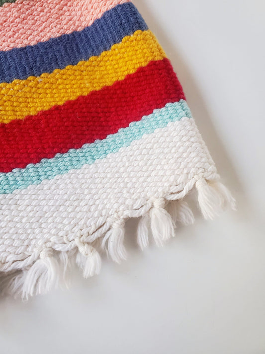 perfectly imperfect HANDWOVEN DISH TOWEL, Handspun Art Yarn, Weaving and Fiber Arts, Scrap Yarn, Yarn, woven towel rag