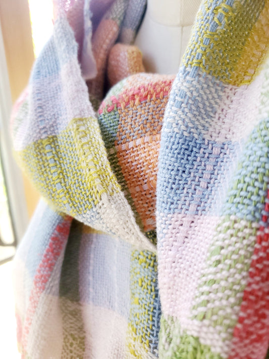 HANDWOVEN SCARF, Weaving and Fiber Arts, Yarn, woven scarf
