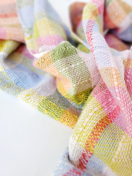 HANDWOVEN SCARF, Weaving and Fiber Arts, Yarn, woven scarf